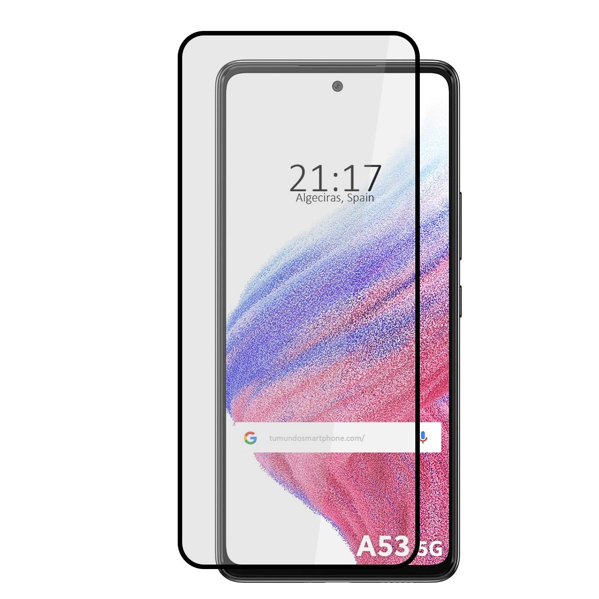 Protector Cristal Templado Completo 5D Full Glue Negro para Samsung Galaxy A53 5G Vidrio