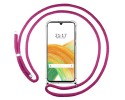 Funda Colgante Transparente para Samsung Galaxy A33 5G con Cordon Rosa Fucsia