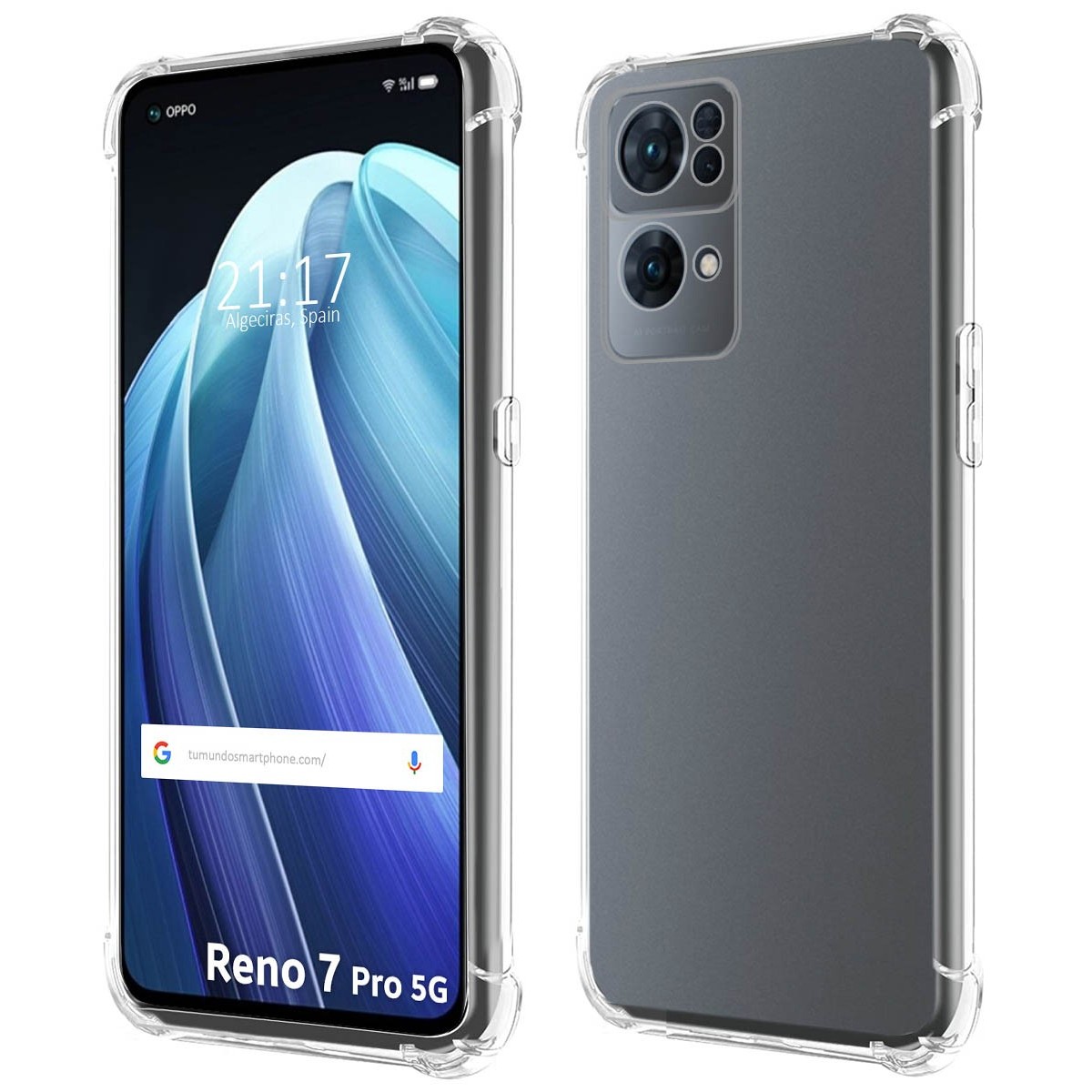 Funda Silicona Antigolpes Transparente para Oppo Reno 7 Pro 5G