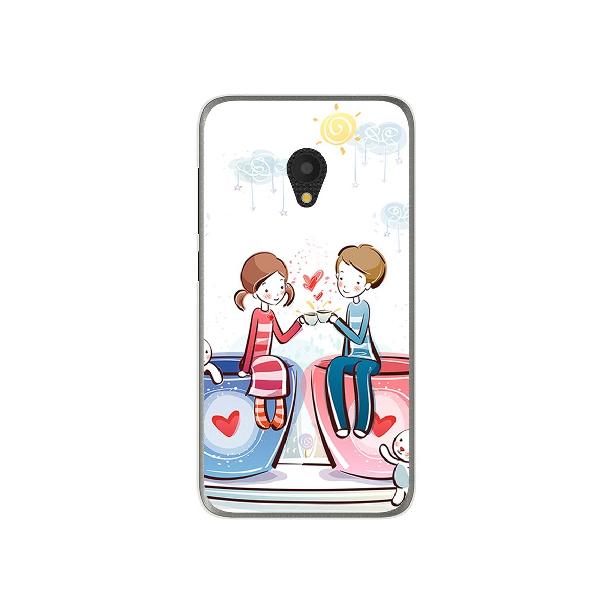 Funda Gel Tpu para Alcatel U5 (3G) Diseño Cafe Dibujos