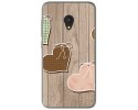 Funda Gel Tpu para Alcatel U5 (3G) Diseño Corazones Madera Dibujos