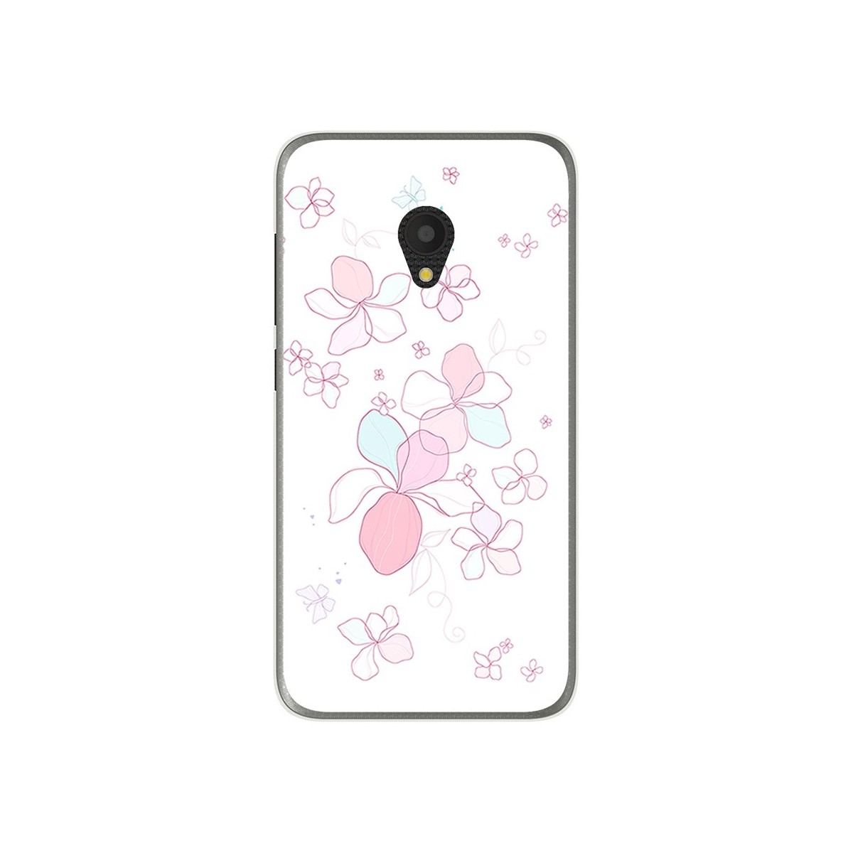 Funda Gel Tpu para Alcatel U5 (3G) Diseño Flores Minimal Dibujos