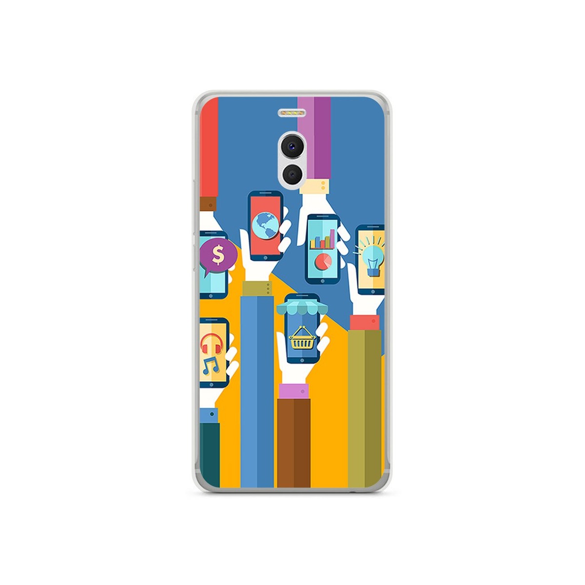 Funda Gel Tpu para Meizu M6 Note Diseño Apps Dibujos