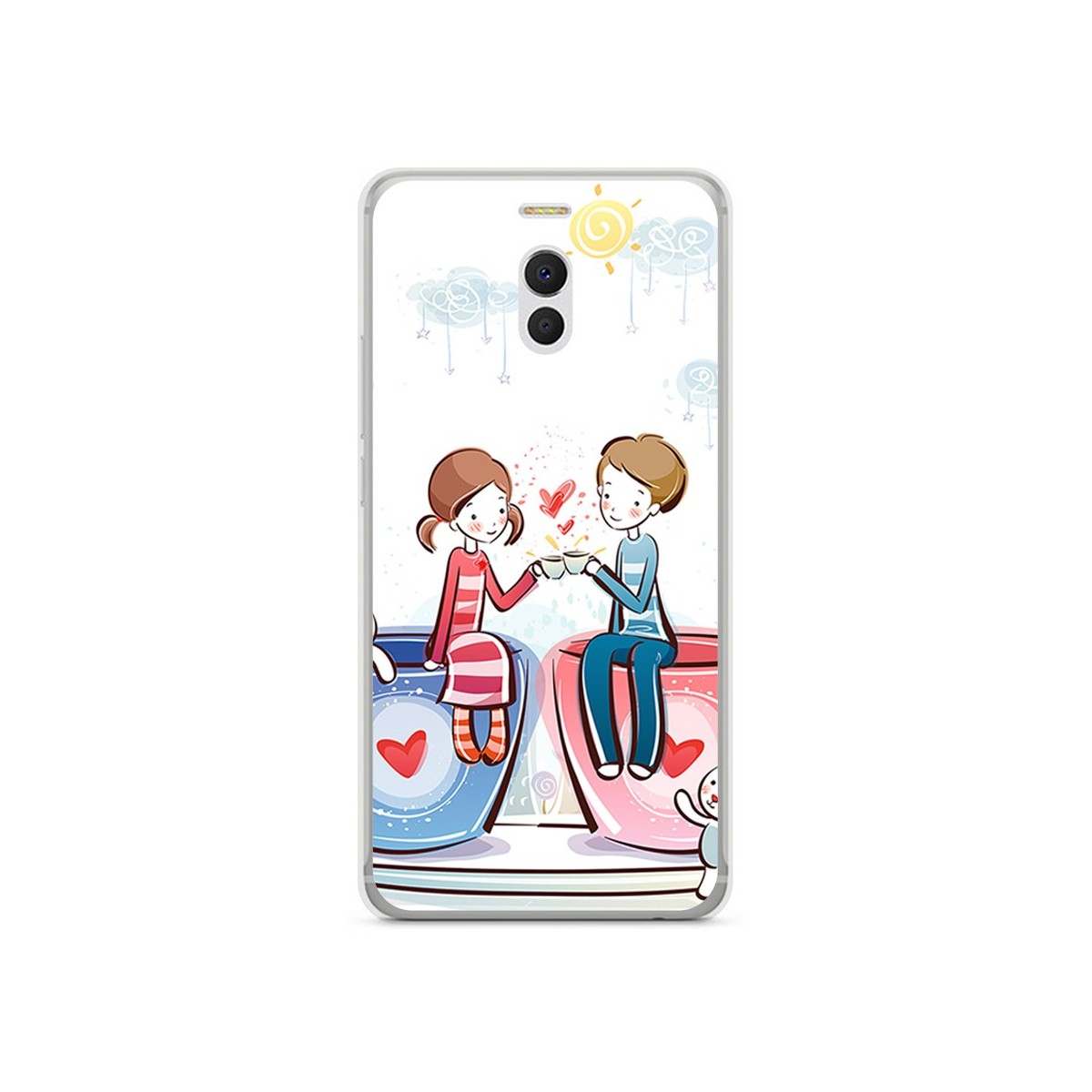 Funda Gel Tpu para Meizu M6 Note Diseño Cafe Dibujos