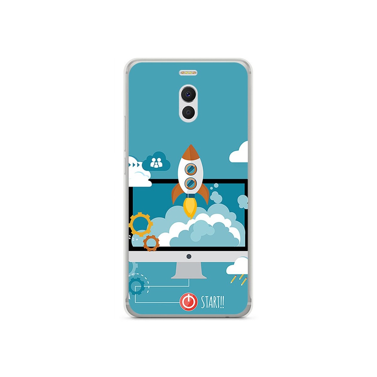 Funda Gel Tpu para Meizu M6 Note Diseño Cohete Dibujos