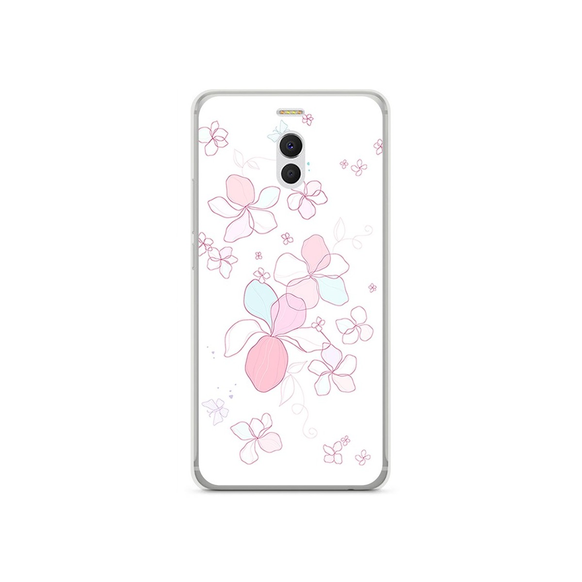 Funda Gel Tpu para Meizu M6 Note Diseño Flores Minimal Dibujos