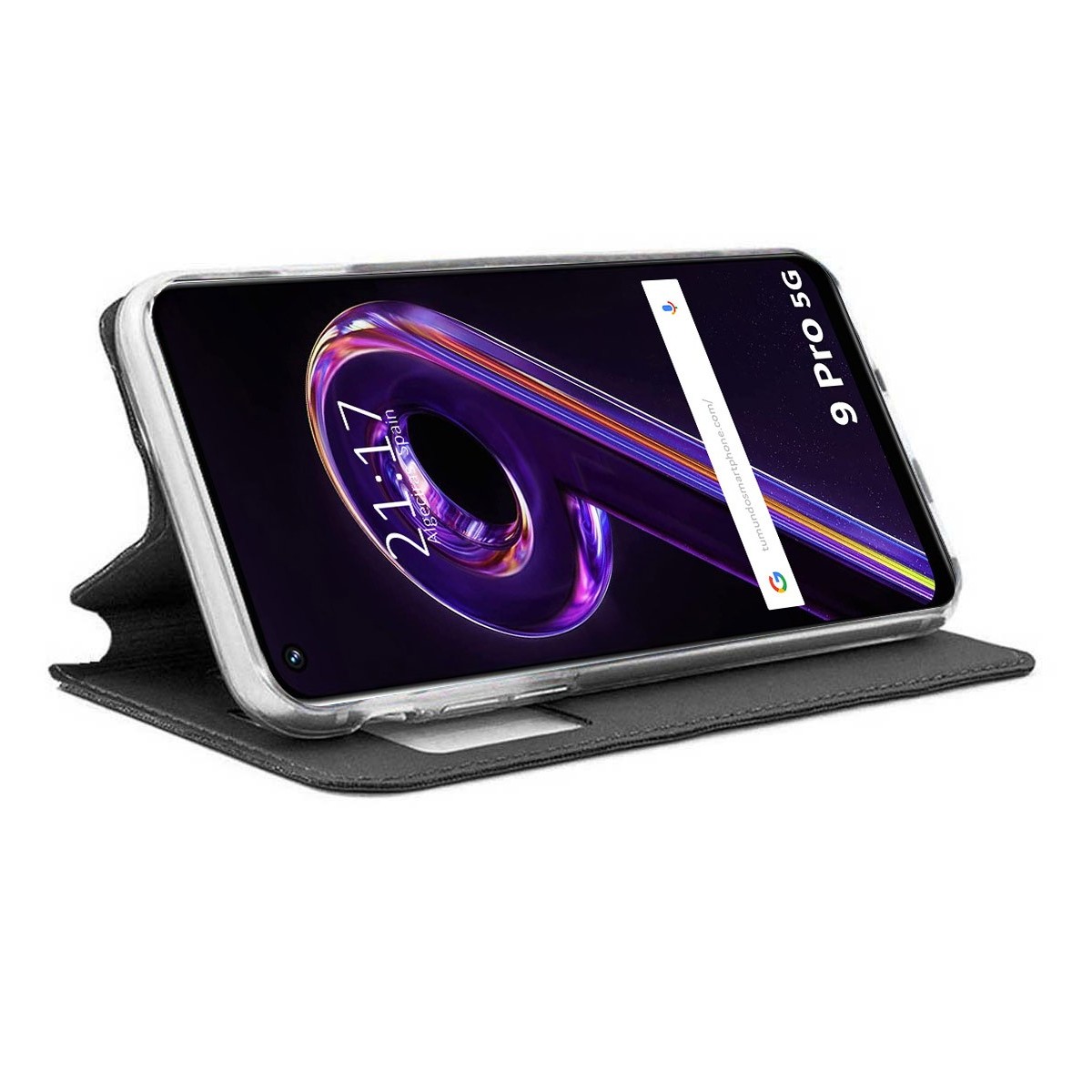 Funda Libro Soporte con Ventana para Realme 9 Pro 5G color Negra