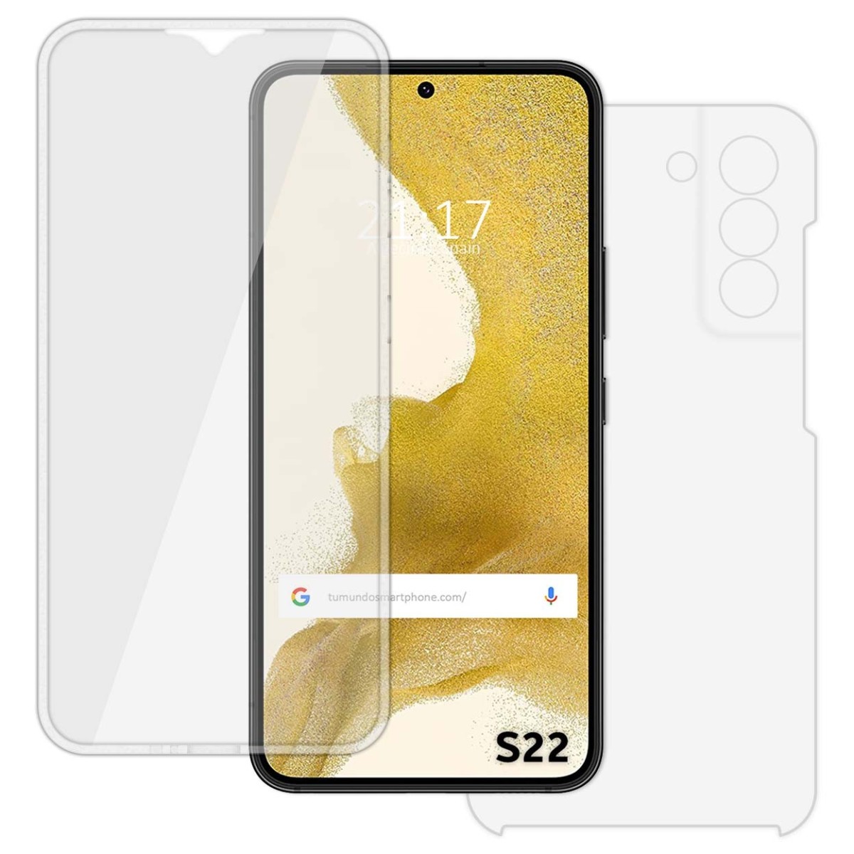 Funda Doble Transparente Pc + Tpu Full Body 360 para Samsung Galaxy S22 5G