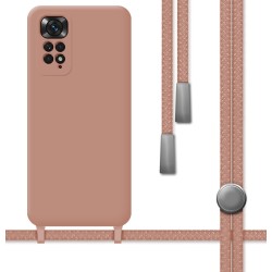 Funda Silicona Líquida con Cordón para Xiaomi Redmi Note 11 / 11s color Rosa