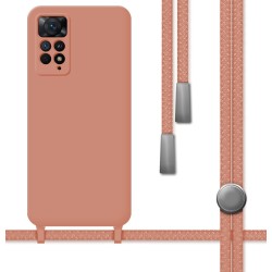 Funda Silicona Líquida con Cordón para Xiaomi Redmi Note 11 Pro / 11 Pro 5G color Rosa