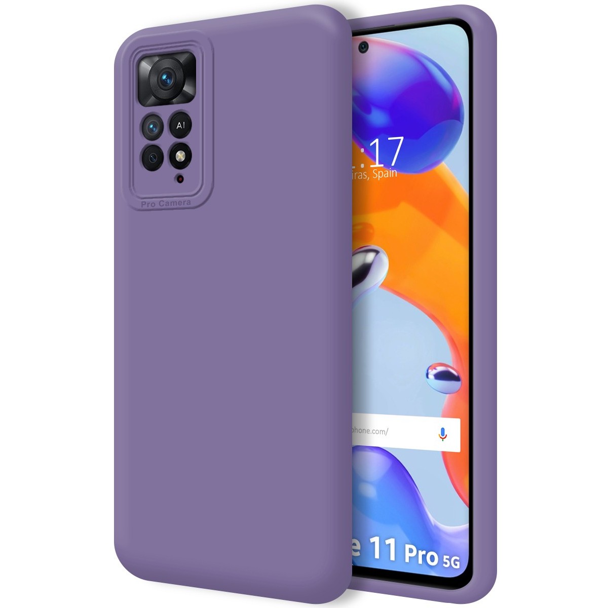 Funda Silicona Líquida Ultra Suave para Xiaomi Redmi Note 11 Pro / 11 Pro 5G color Morada