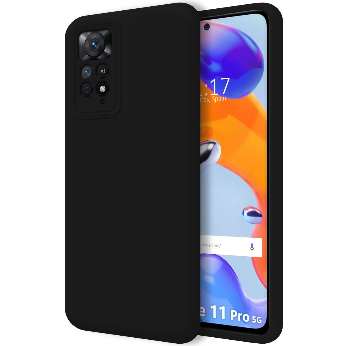Funda Silicona Líquida Ultra Suave para Xiaomi Redmi Note 11 Pro / 11 Pro 5G color Negra
