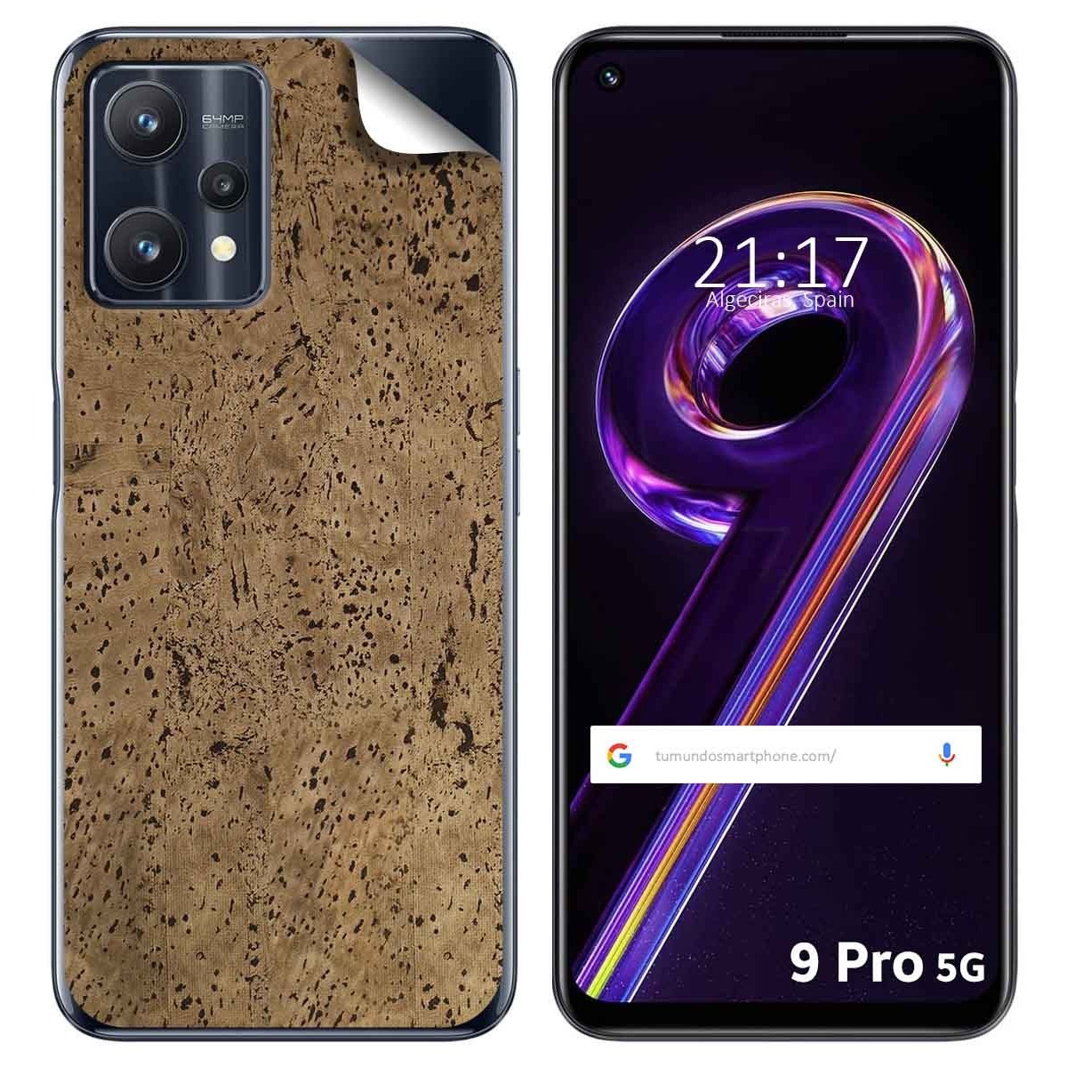 Pegatina Vinilo Autoadhesiva Textura Corcho para Realme 9 Pro 5G