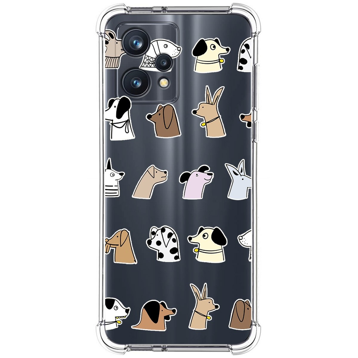 Funda Silicona Antigolpes para Realme 9 Pro Plus 5G diseño Perros Dibujos