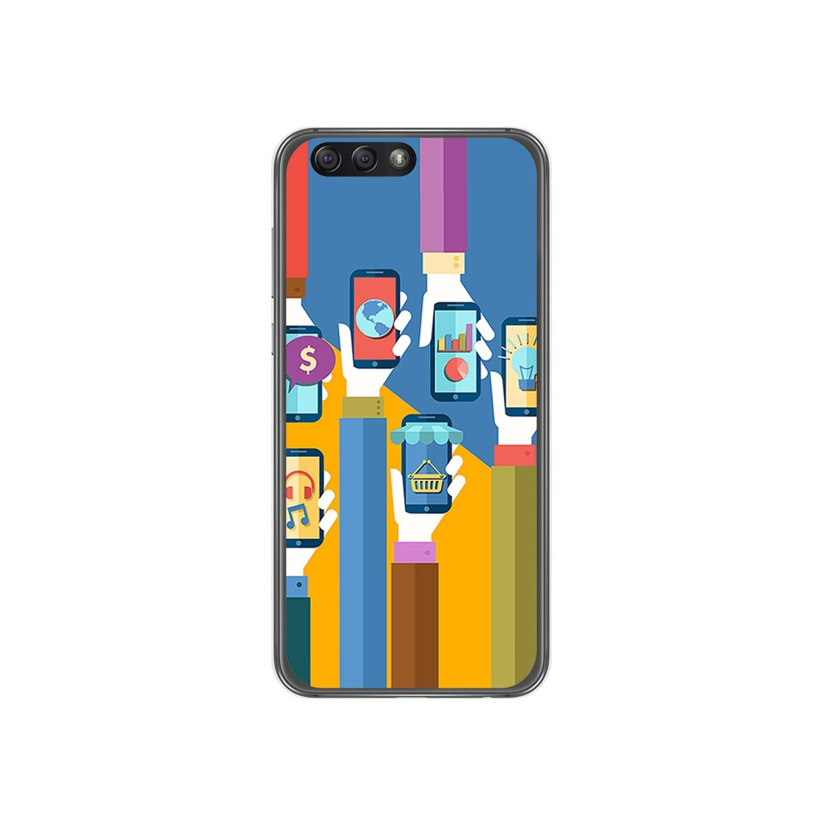 Funda Gel Tpu para Asus Zenfone 4 5.5" Ze554Kl Diseño Apps Dibujos