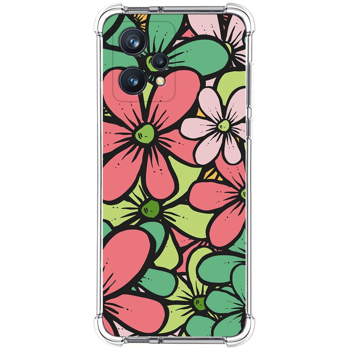 Funda Silicona Antigolpes para Realme 9 Pro Plus 5G diseño Flores 02 Dibujos