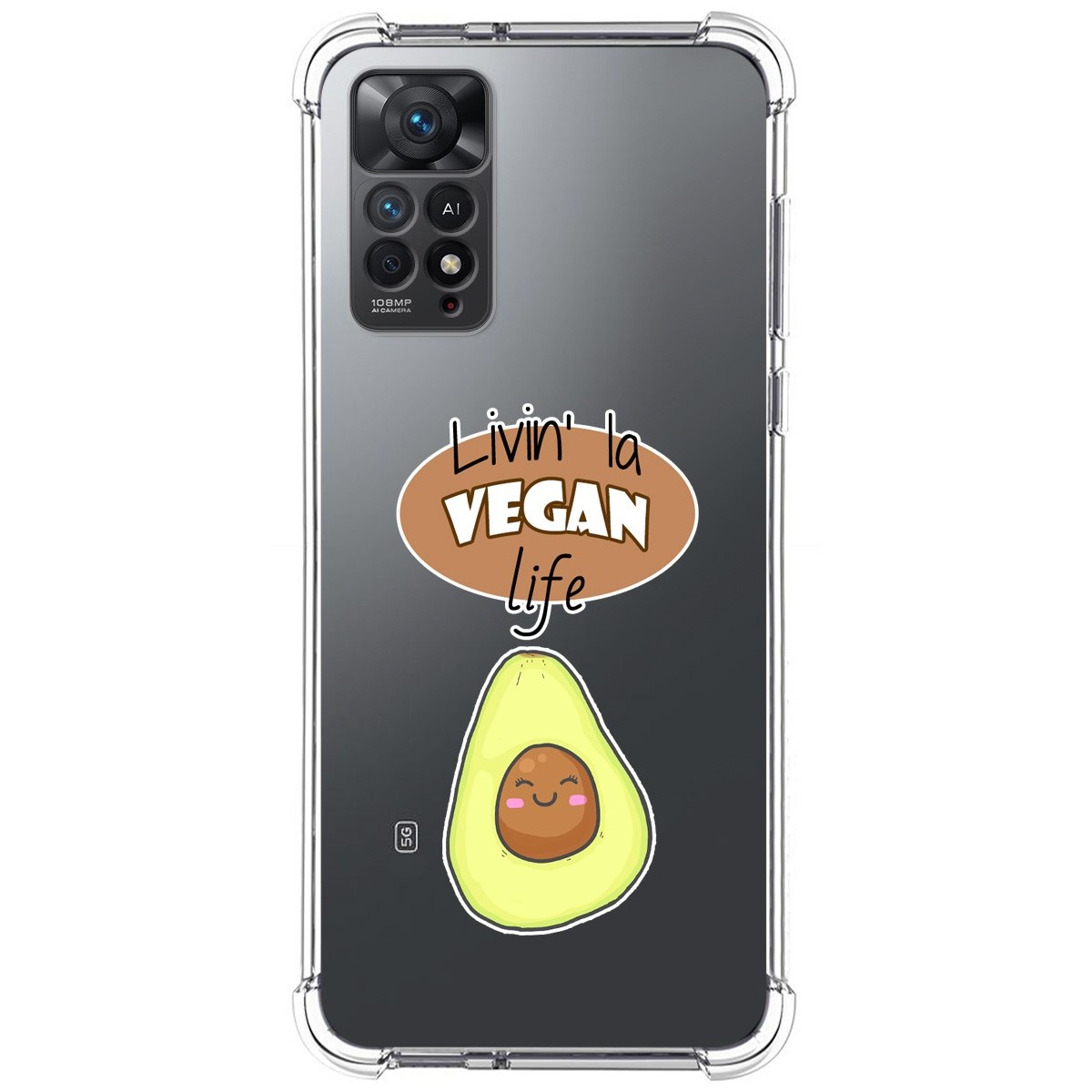 Funda Silicona Antigolpes para Xiaomi Redmi Note 11 Pro / 11 Pro 5G diseño Vegan Life Dibujos