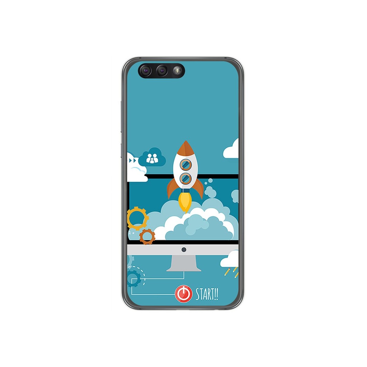 Funda Gel Tpu para Asus Zenfone 4 5.5" Ze554Kl Diseño Cohete Dibujos