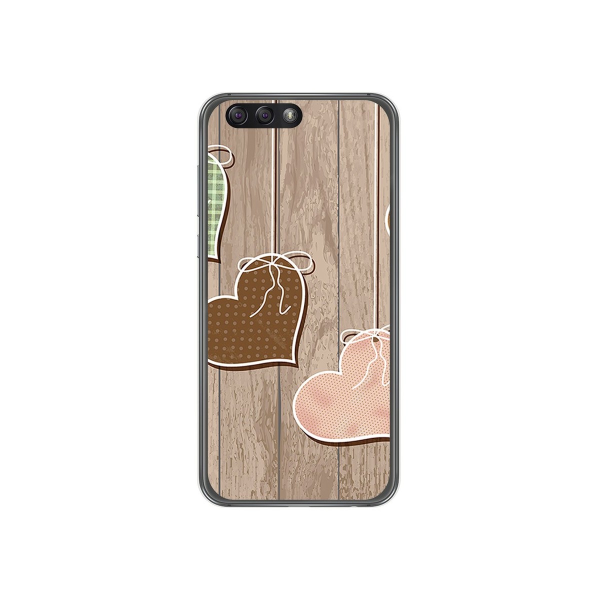 Funda Gel Tpu para Asus Zenfone 4 5.5" Ze554Kl Diseño Corazones Madera Dibujos