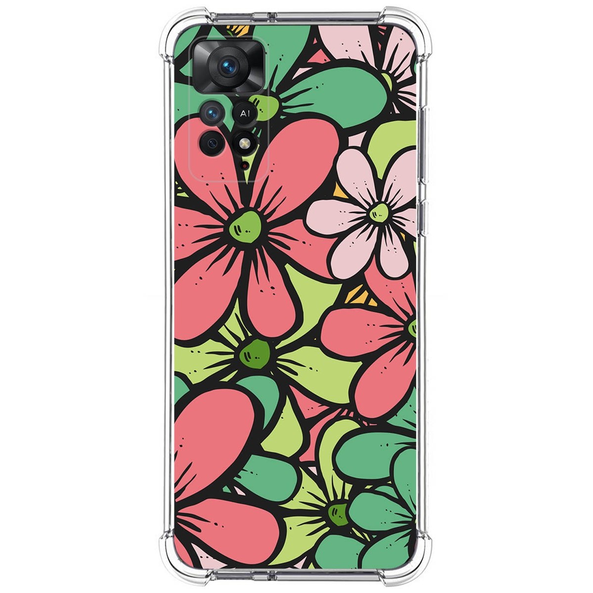 Funda Silicona Antigolpes para Xiaomi Redmi Note 11 Pro / 11 Pro 5G diseño Flores 02 Dibujos