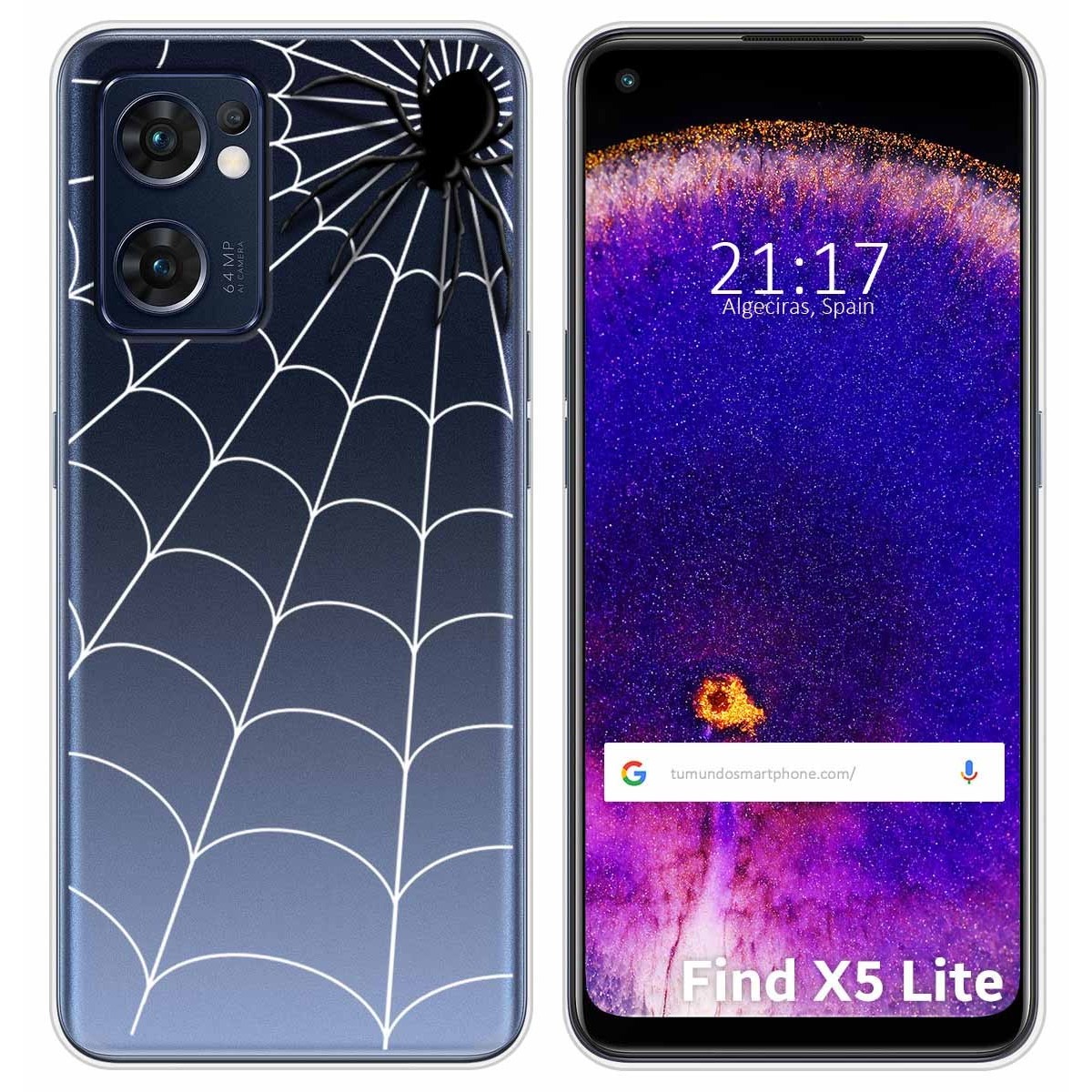 Funda Silicona Transparente para Oppo Find X5 Lite 5G diseño Araña Dibujos