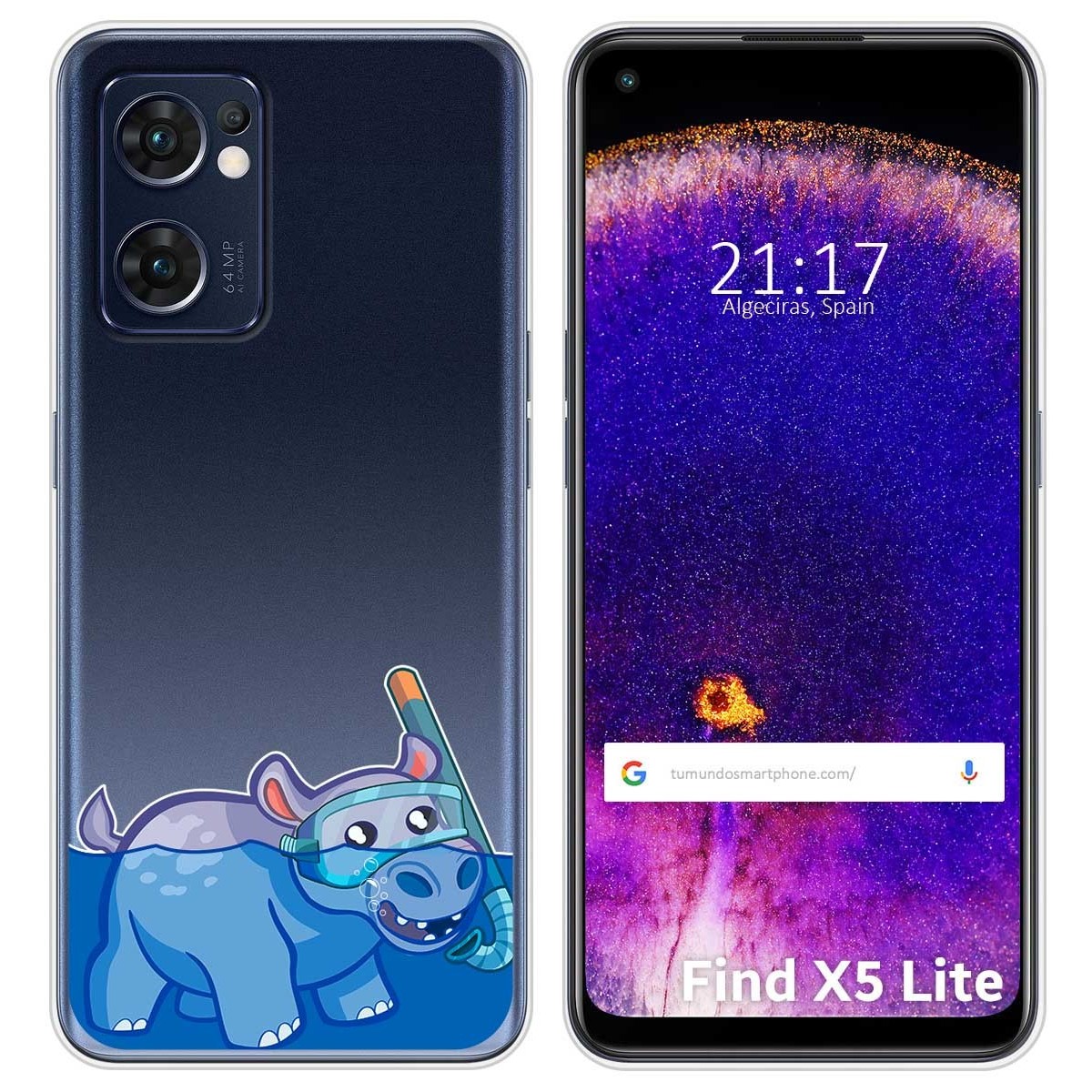 Funda Silicona Transparente para Oppo Find X5 Lite 5G diseño Hipo Dibujos
