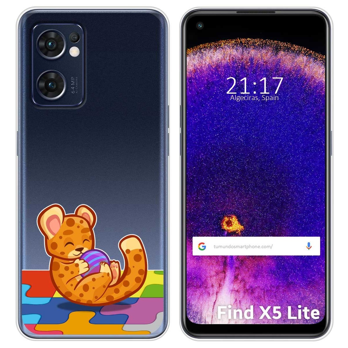 Funda Silicona Transparente para Oppo Find X5 Lite 5G diseño Leopardo Dibujos