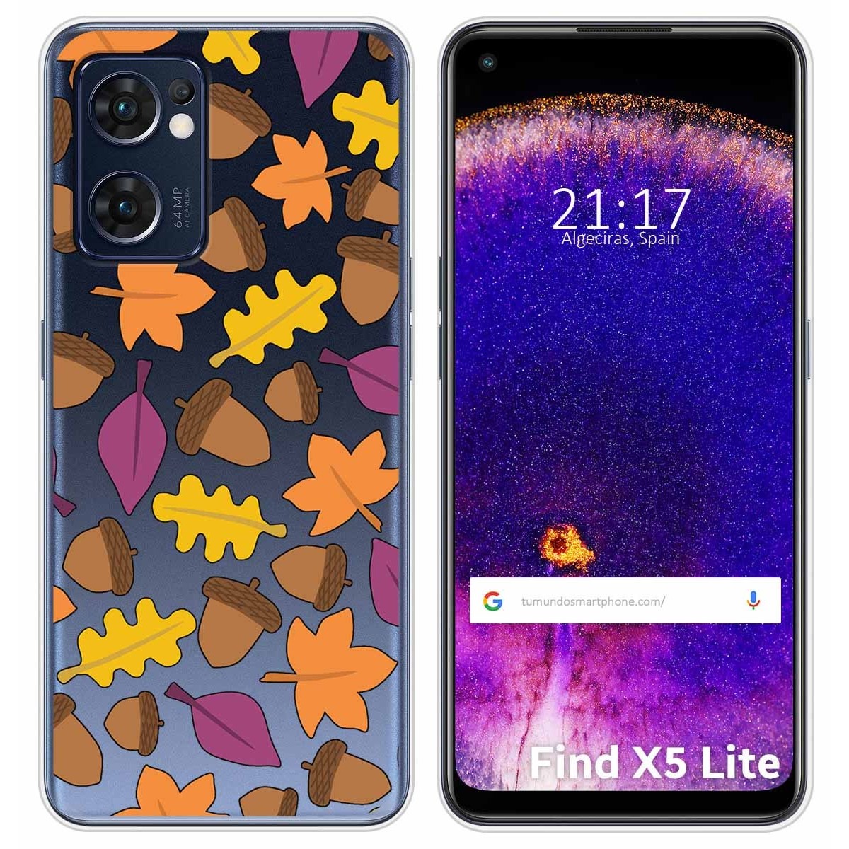 Funda Silicona Transparente para Oppo Find X5 Lite 5G diseño Otoño Dibujos