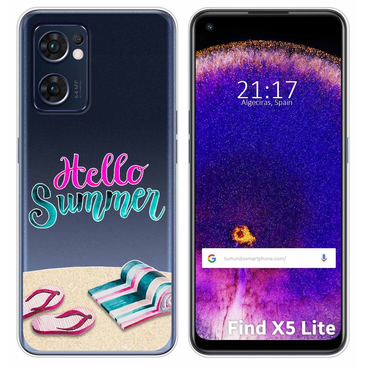 Funda Silicona Transparente para Oppo Find X5 Lite 5G diseño Summer Dibujos