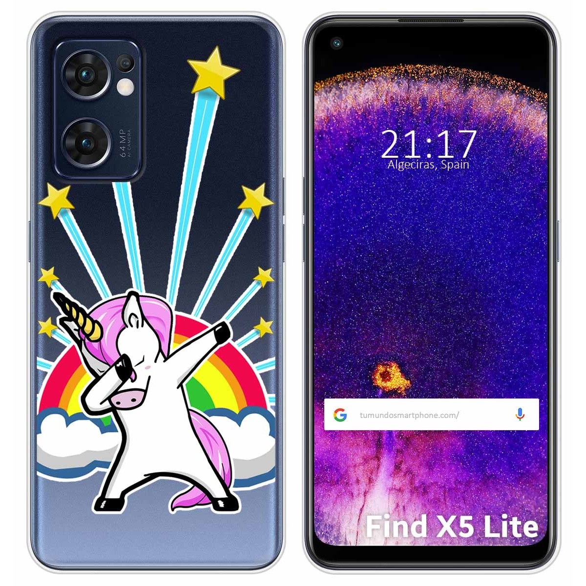 Funda Silicona Transparente para Oppo Find X5 Lite 5G diseño Unicornio Dibujos