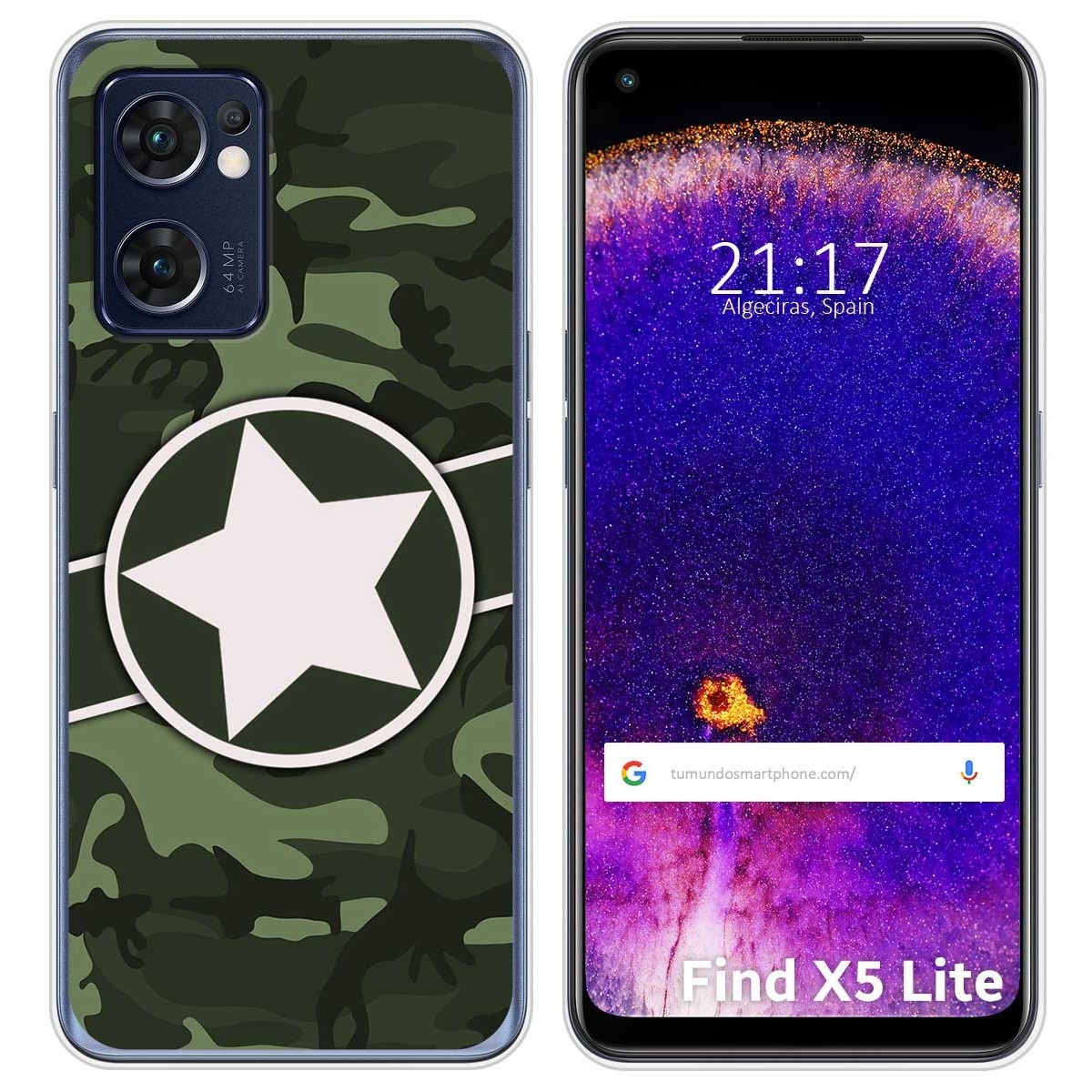 Funda Silicona para Oppo Find X5 Lite 5G diseño Camuflaje 01 Dibujos