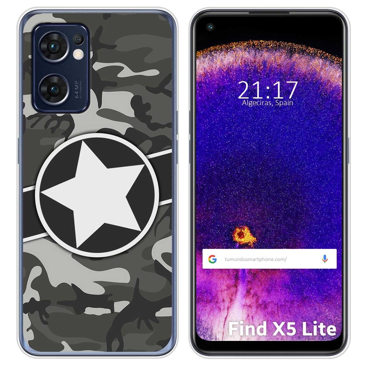 Funda Silicona para Oppo Find X5 Lite 5G diseño Camuflaje 02 Dibujos
