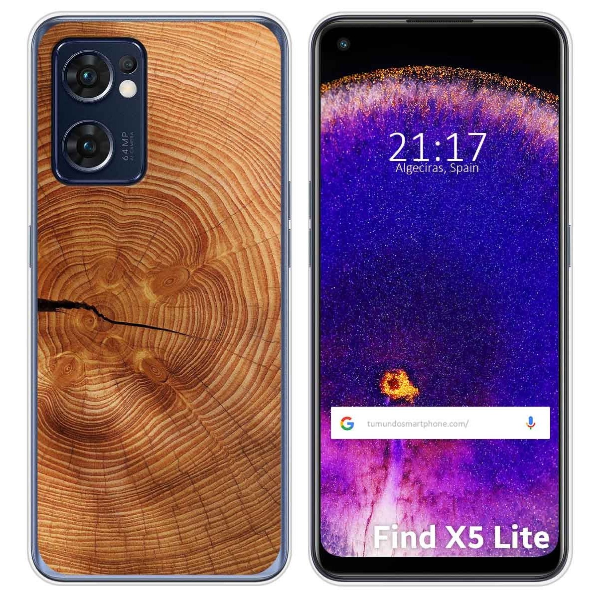 Funda Silicona para Oppo Find X5 Lite 5G diseño Madera 04 Dibujos