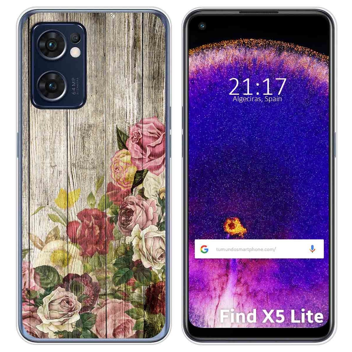 Funda Silicona para Oppo Find X5 Lite 5G diseño Madera 08 Dibujos