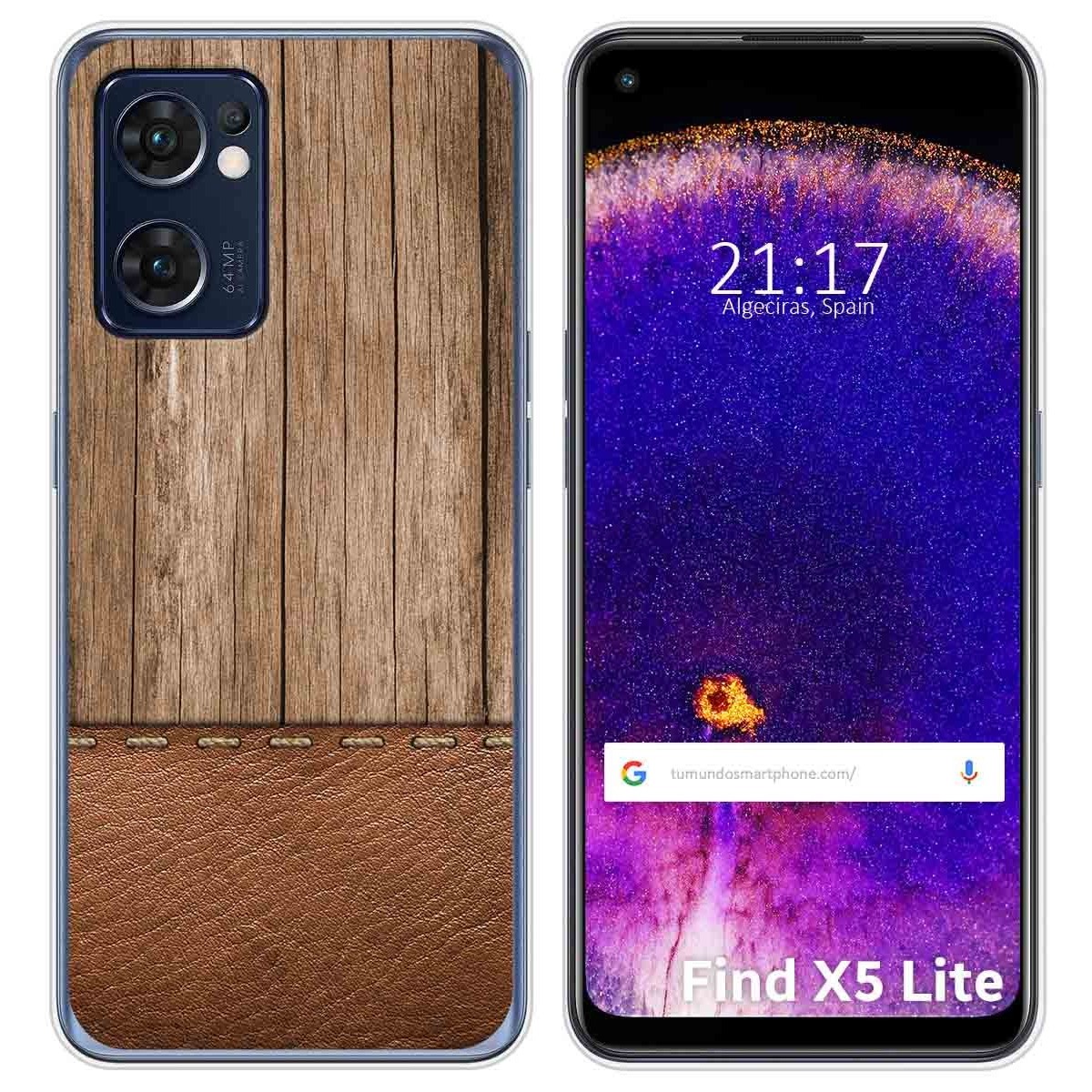 Funda Silicona para Oppo Find X5 Lite 5G diseño Madera 09 Dibujos