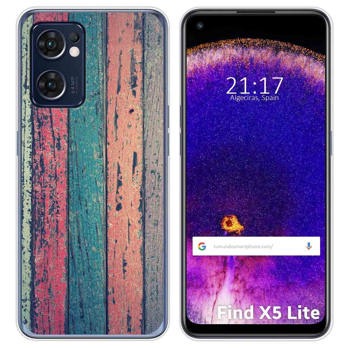 Funda Silicona para Oppo Find X5 Lite 5G diseño Madera 10 Dibujos