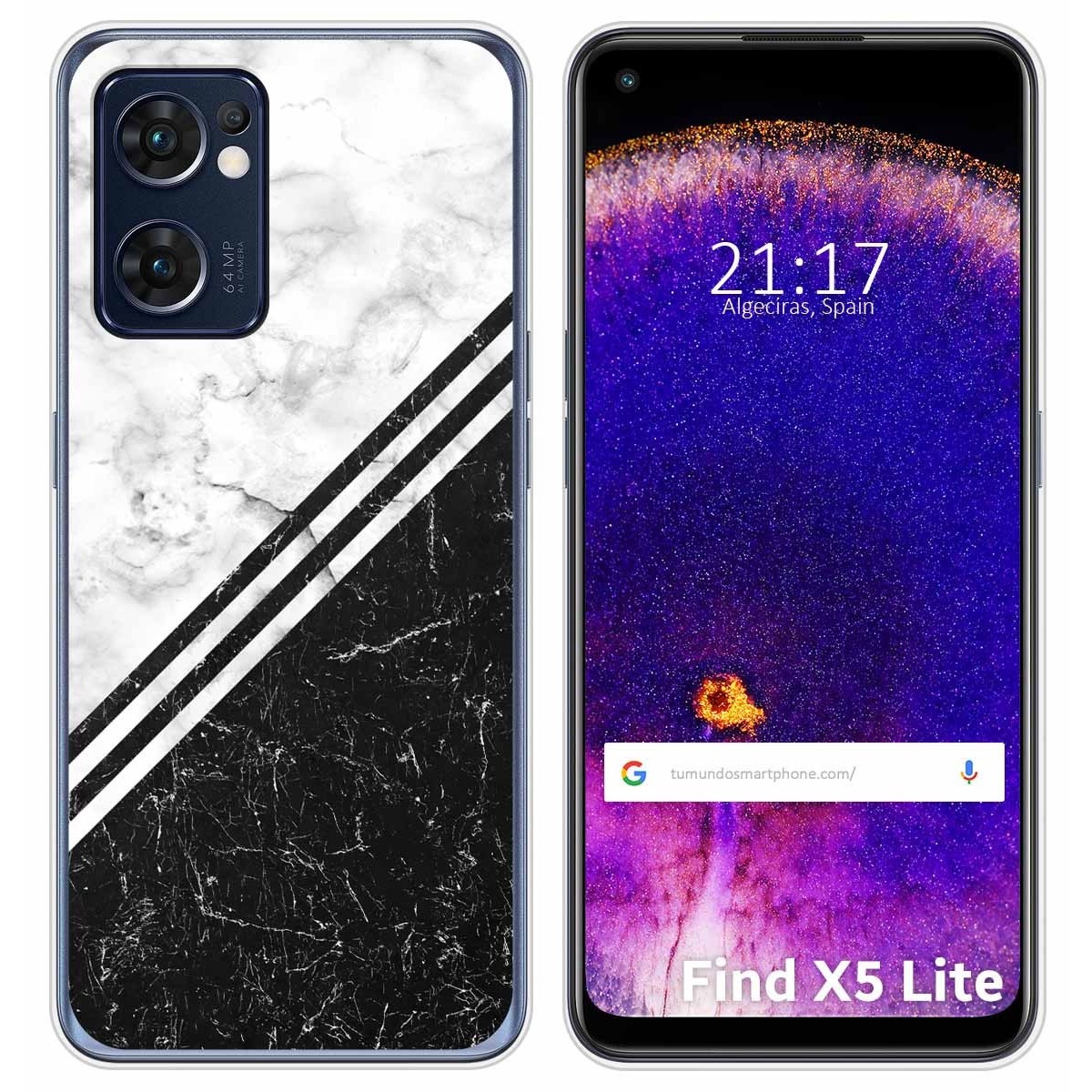 Funda Silicona para Oppo Find X5 Lite 5G diseño Mármol 01 Dibujos