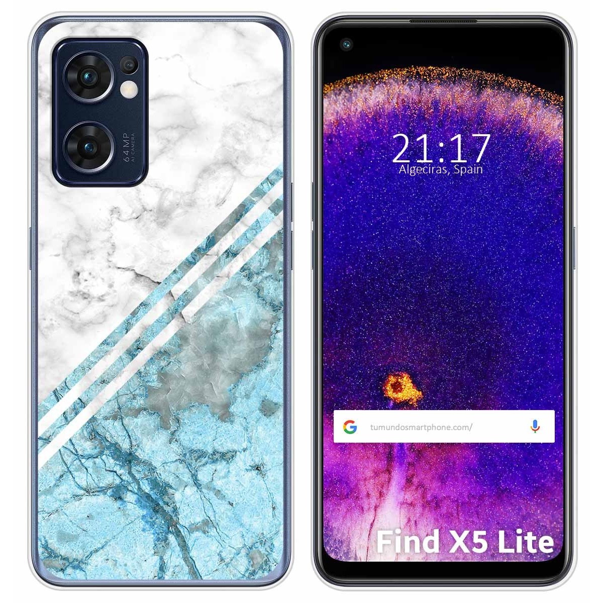 Funda Silicona para Oppo Find X5 Lite 5G diseño Mármol 02 Dibujos