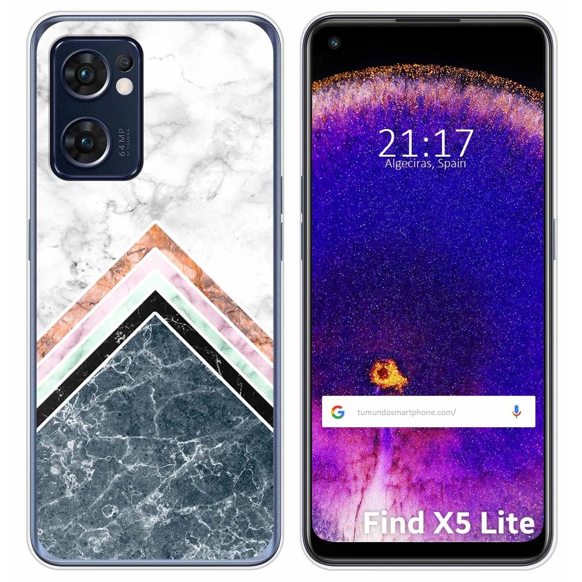Funda Silicona para Oppo Find X5 Lite 5G diseño Mármol 05 Dibujos