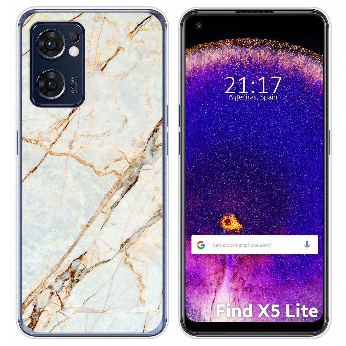 Funda Silicona para Oppo Find X5 Lite 5G diseño Mármol 13 Dibujos
