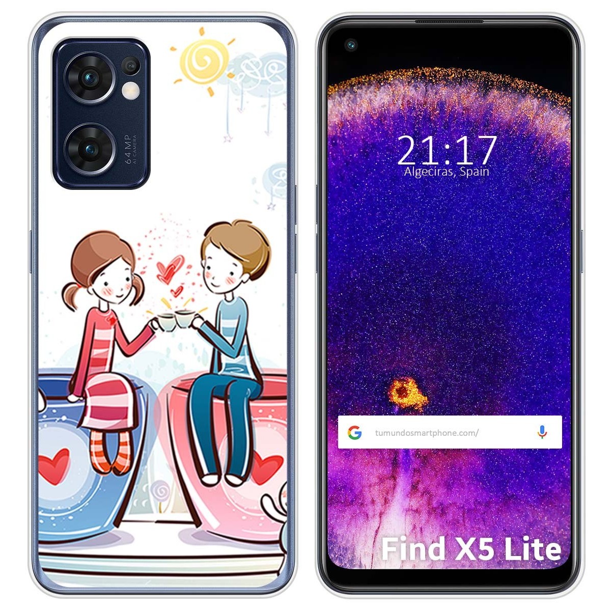 Funda Silicona para Oppo Find X5 Lite 5G diseño Café Dibujos