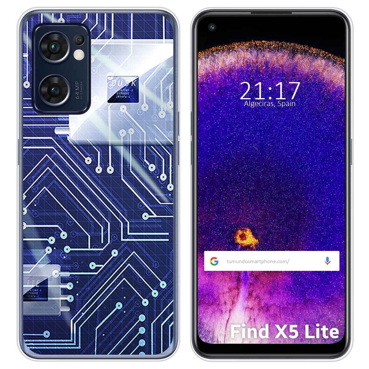 Funda Silicona para Oppo Find X5 Lite 5G diseño Circuito Dibujos