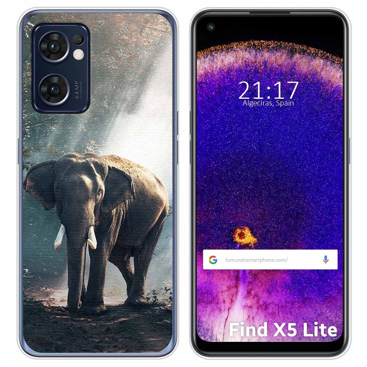 Funda Silicona para Oppo Find X5 Lite 5G diseño Elefante Dibujos