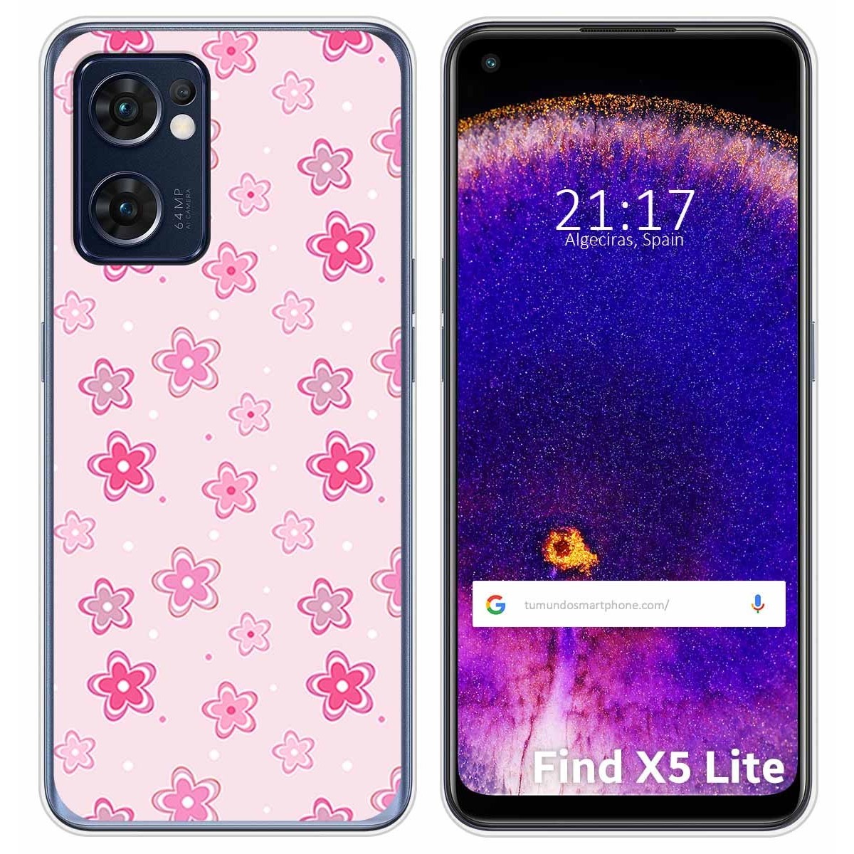 Funda Silicona para Oppo Find X5 Lite 5G diseño Flores Dibujos