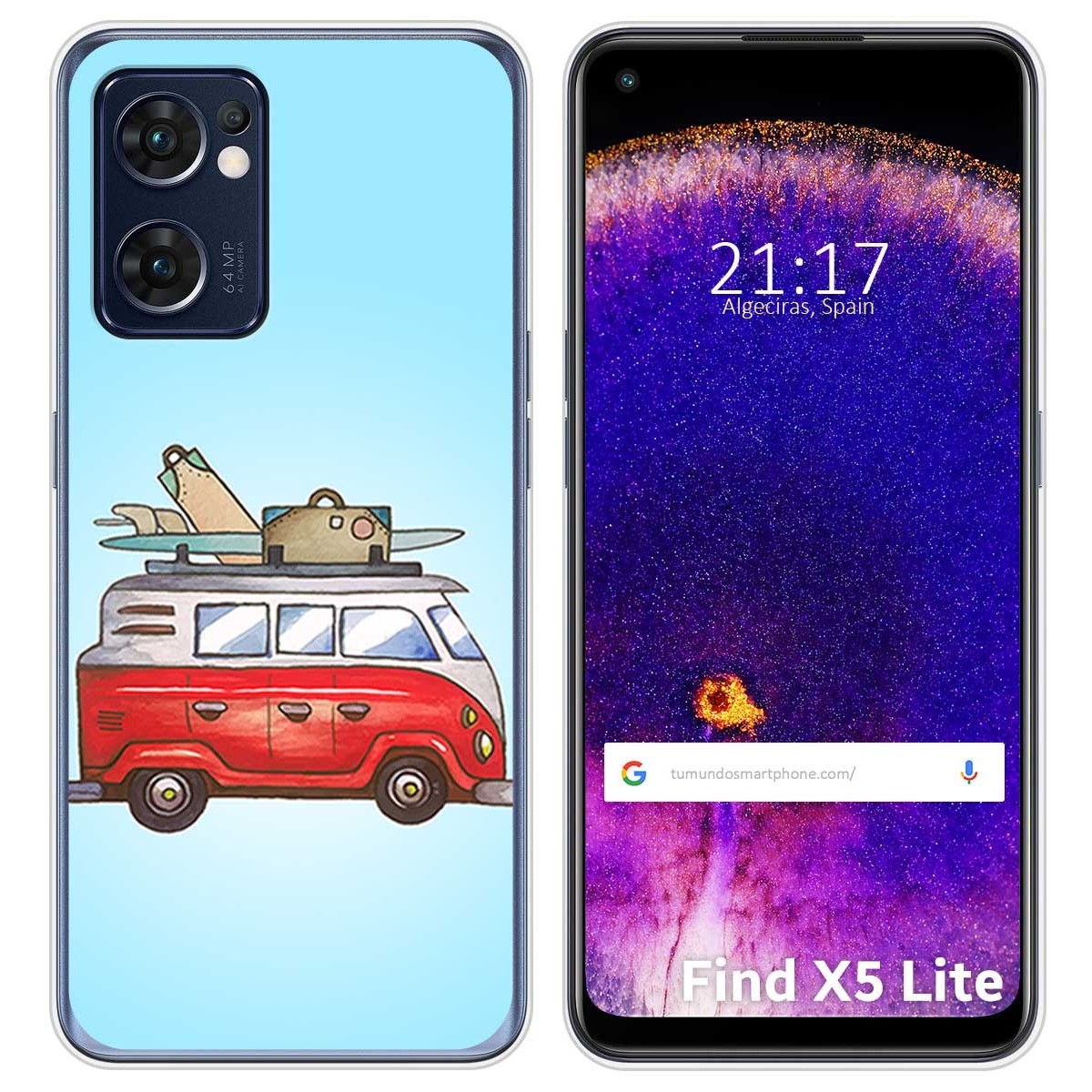 Funda Silicona para Oppo Find X5 Lite 5G diseño Furgoneta Dibujos