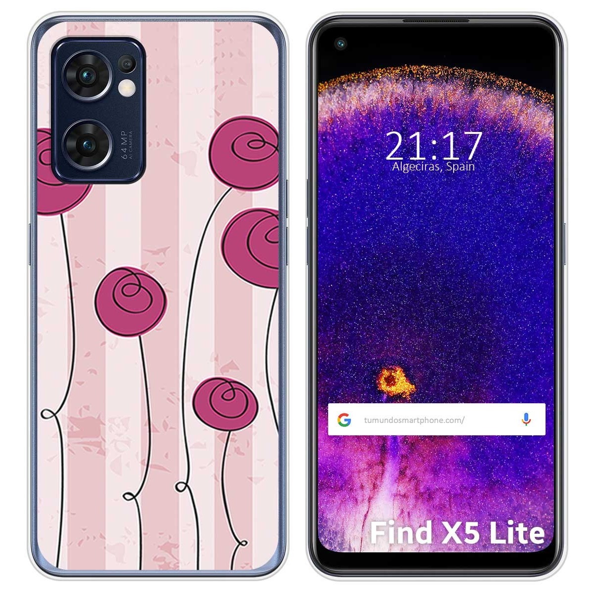 Funda Silicona para Oppo Find X5 Lite 5G diseño Flores Vintage Dibujos