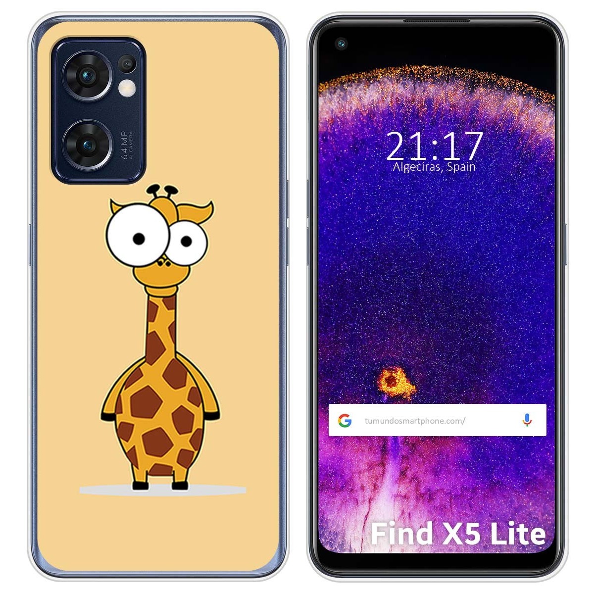 Funda Silicona para Oppo Find X5 Lite 5G diseño Jirafa Dibujos