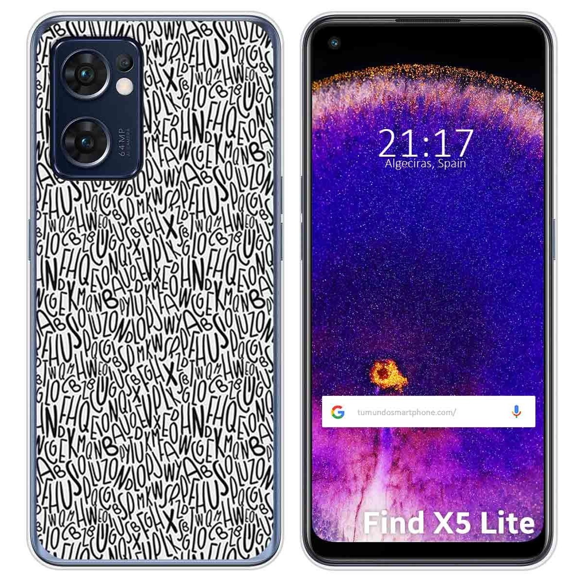Funda Silicona para Oppo Find X5 Lite 5G diseño Letras Dibujos