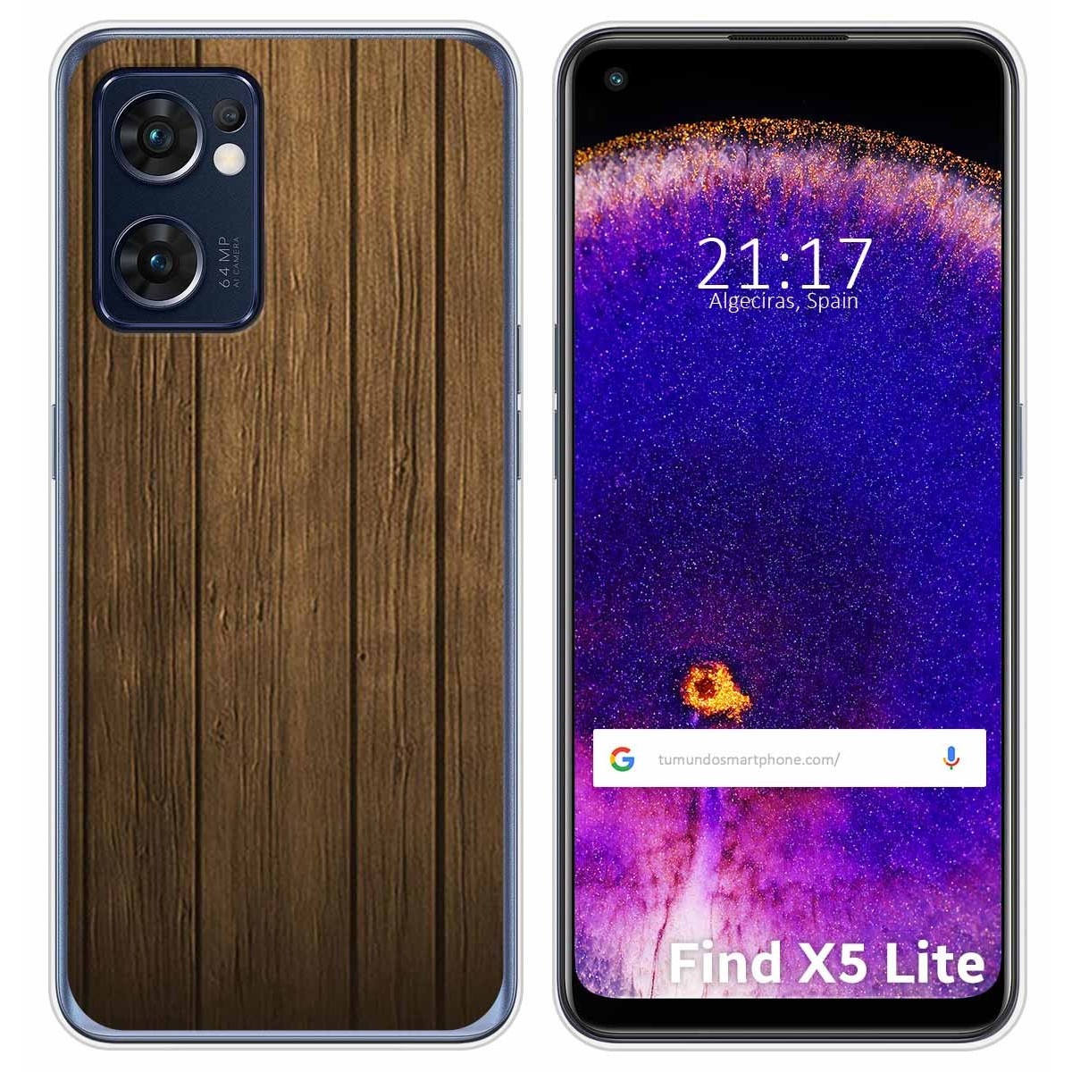 Funda Silicona para Oppo Find X5 Lite 5G diseño Madera Dibujos