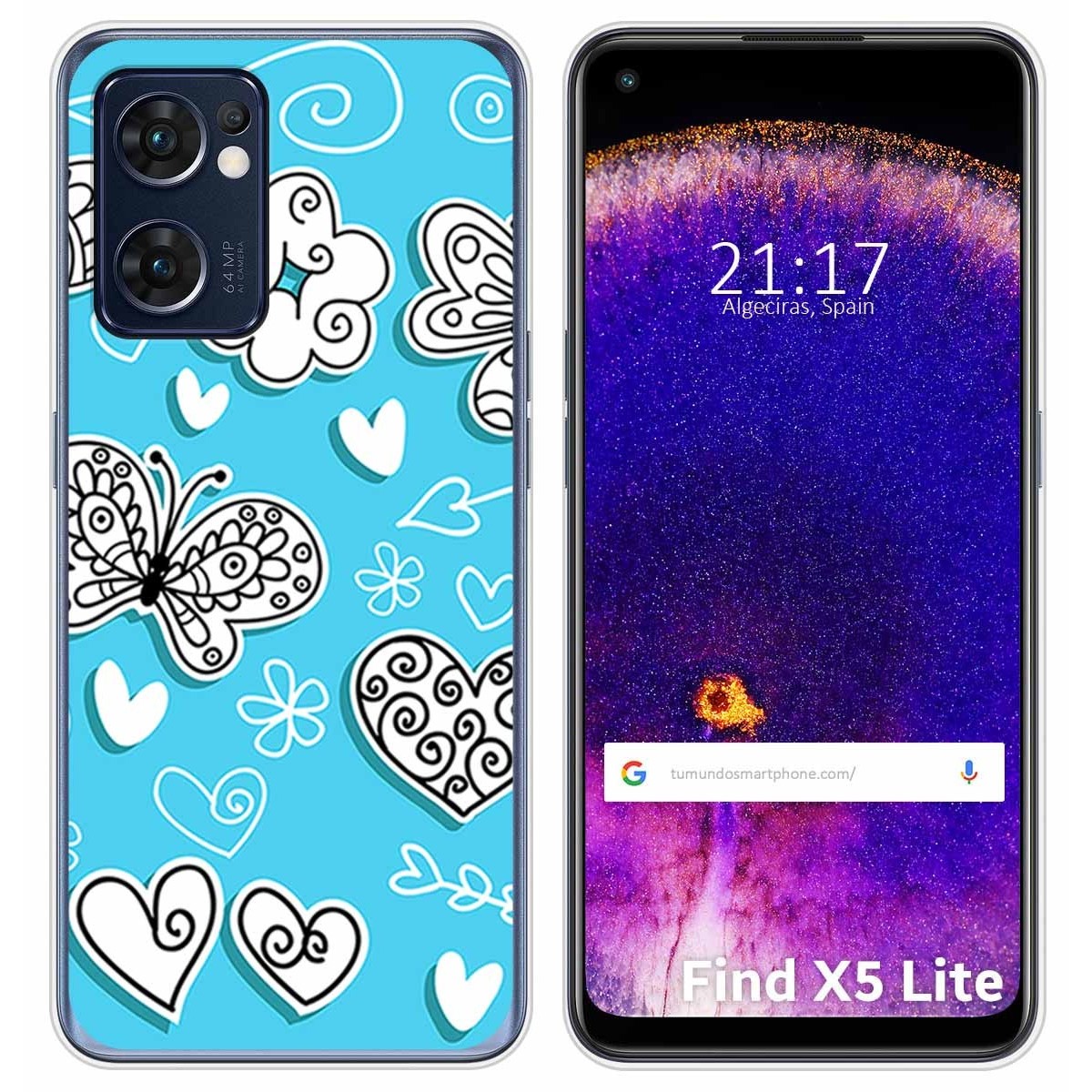 Funda Silicona para Oppo Find X5 Lite 5G diseño Mariposas Dibujos